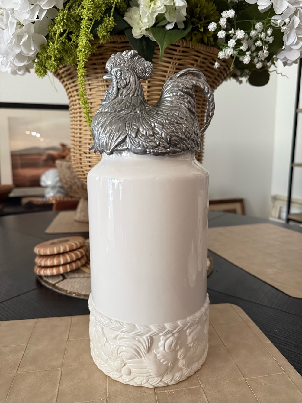 Arthur Court rooster canister